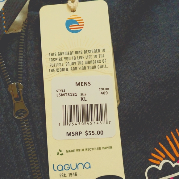 Laguna NEW mens Beach Fleece Full Zip Jacket - Picture 7 of 10